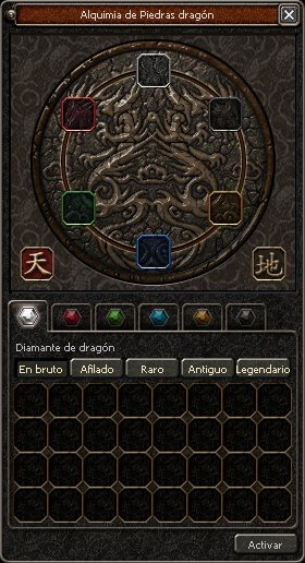 Panel de alquimia con ranuras de color